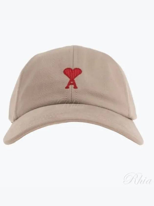 De Coeur Embroidered Logo Ball Cap Beige - AMI - BALAAN 2