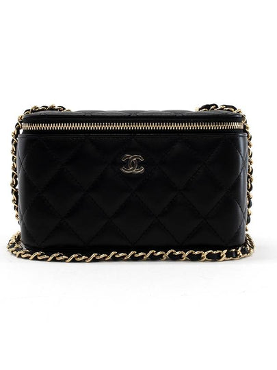 Small Classic Vanity Bag with Chain Lambskin & Gold Black - CHANEL - BALAAN 2