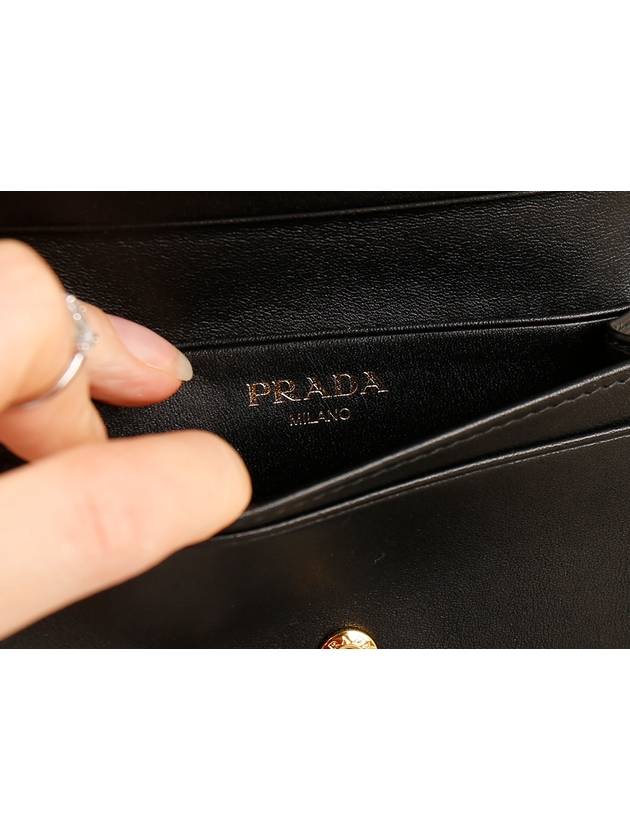 Vitello Move Triangle Logo Card Wallet Black - PRADA - BALAAN 8