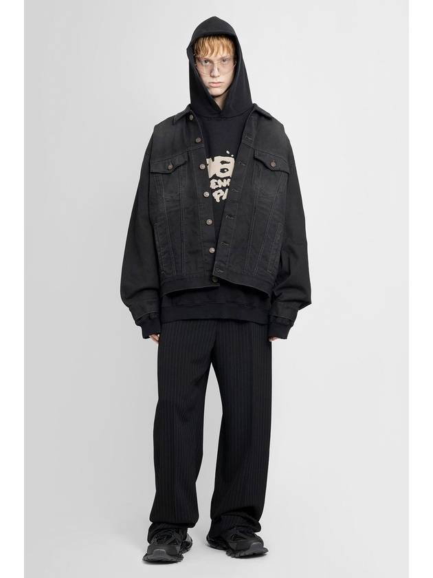 Political Campaign Logo Oversized Denim Jacket Black - BALENCIAGA - BALAAN 4