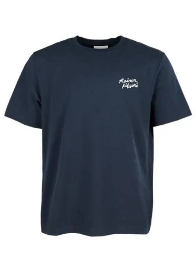 Handwriting Comfort Short Sleeve T-Shirt Ink Blue - MAISON KITSUNE - BALAAN 2