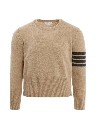 Diagonal Armband Knit Top Camel - THOM BROWNE - BALAAN 1