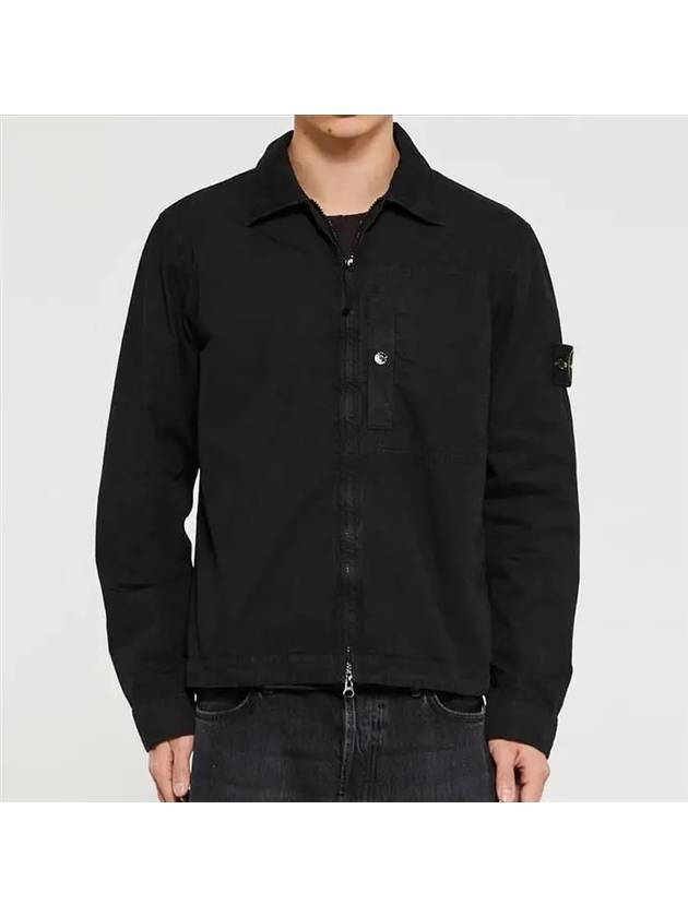 Waffen Hidden Snap Button Zip-Up Jacket Black - STONE ISLAND - BALAAN 2