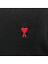 Small Heart Logo Long Sleeve T-Shirt Black - AMI - BALAAN 5