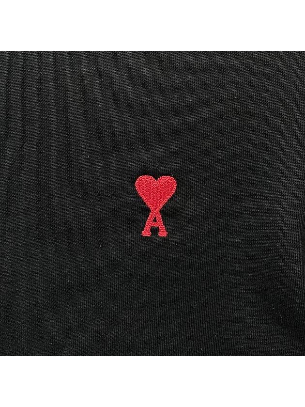 Small Heart Logo Long Sleeve T-Shirt Black - AMI - BALAAN 5