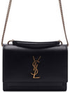 Sunset Chain Wallet Cross Bag Black - SAINT LAURENT - BALAAN 3