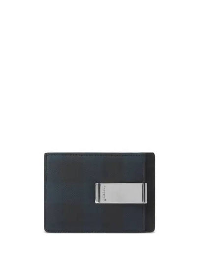 Check Pattern Clip Card Wallet Navy - BURBERRY - BALAAN 2