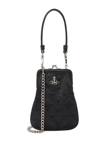 ORB Chain Satin Cross Bag Black - VIVIENNE WESTWOOD - BALAAN 1