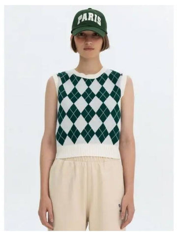 ARGYLE MIX VEST GREEN - BENSIMON - BALAAN 1