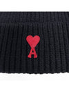 Small Heart Logo Beanie Black BFUHA106018 - AMI - BALAAN 4