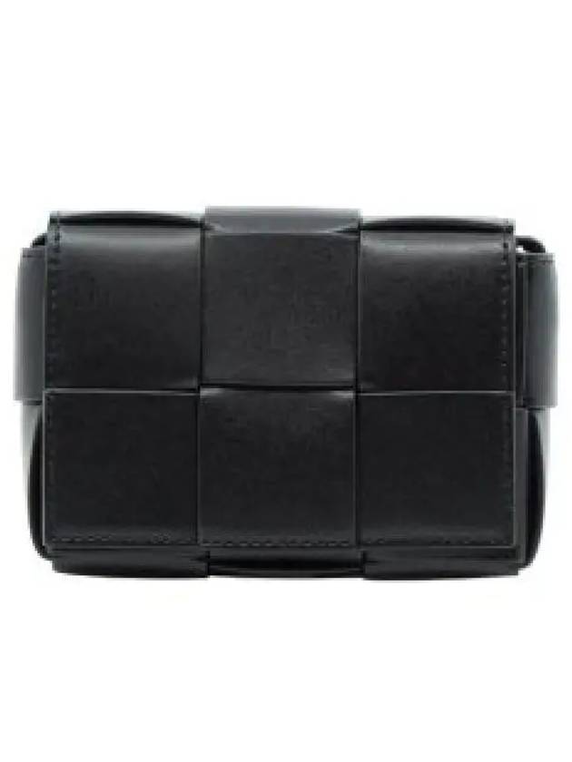 Cassette Micro Leather Cross Bag Black - BOTTEGA VENETA - BALAAN 2