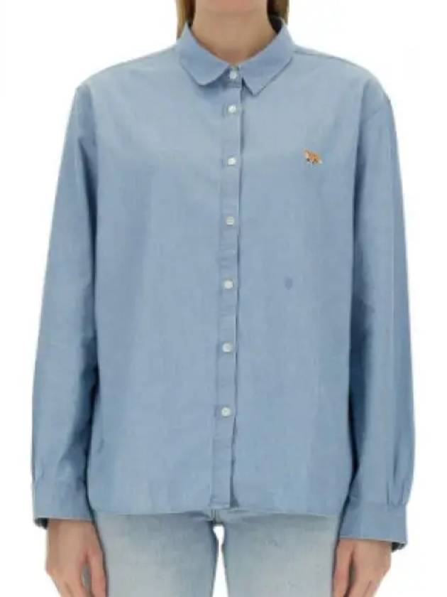 Baby Fox Classic Long Sleeve Shirt Blue - MAISON KITSUNE - BALAAN 2