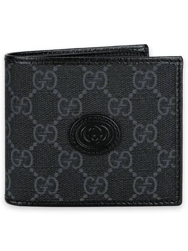 GG Supreme Interlocking G Halfwallet Black - GUCCI - BALAAN 3