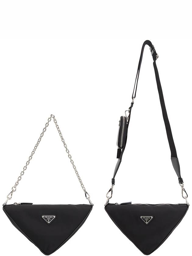 Triangle Logo Re-Nylon Cross Bag Black - PRADA - BALAAN 8