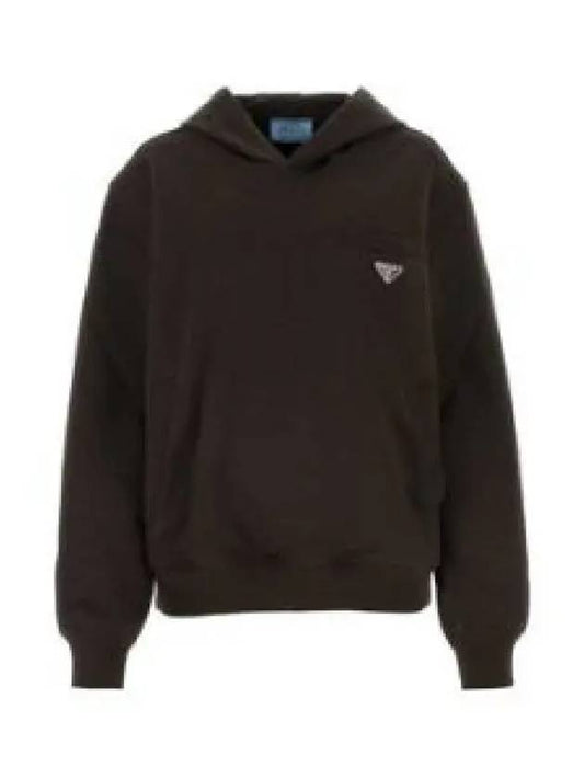 Triangle Logo Hoodie Dark Brown - PRADA - BALAAN 2