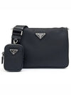 Re Nylon and Saffiano Leather Crossbody Bag Black - PRADA - BALAAN 3