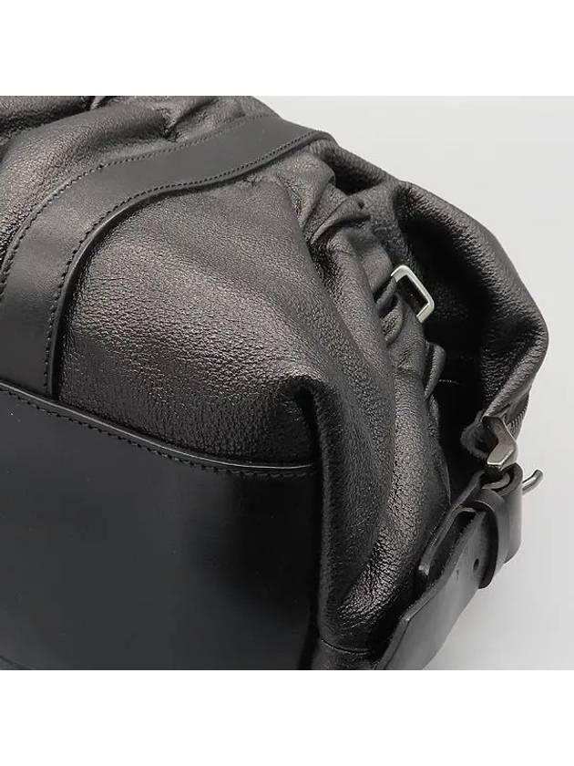 Black leather Para drawstring tote bag - BURBERRY - BALAAN 4