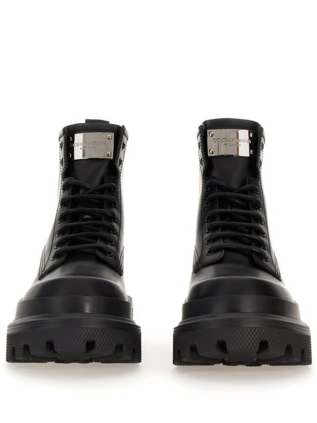 Men's Brushed Calfskin Ankle Boots Black - DOLCE&GABBANA - BALAAN 3