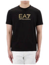 EA7 Gold Label Crew Neck Short Sleeve T-Shirt Black - EMPORIO ARMANI - BALAAN 2