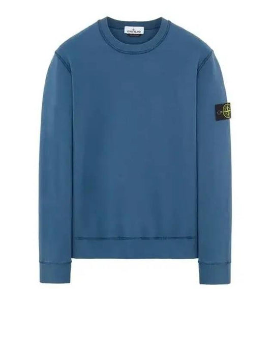 Waffen Patch Crew Neck Sweatshirt Emerald Blue - STONE ISLAND - BALAAN.