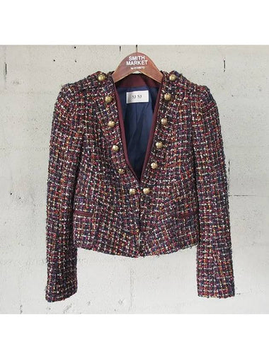 Wool blend tweed gold button women s jacket - SYSTEM - BALAAN 1