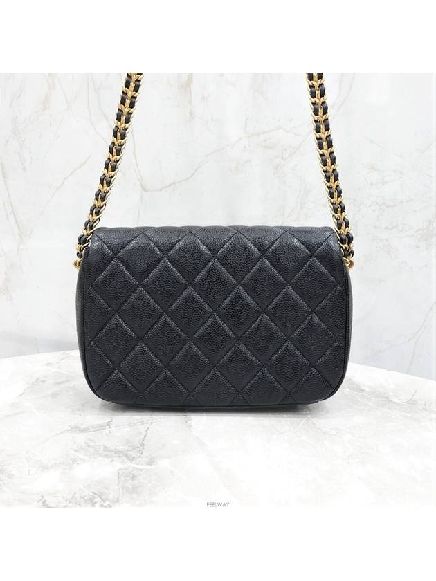 Lux You Black caviar flap small chain bag new built in chip AS2528 - CHANEL - BALAAN 3