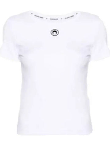 Marine Ser Organic Cotton Rip T Shirt White Short Sleeve Tee - MARINE SERRE - BALAAN 1