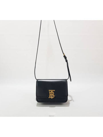 TB black leather cross bag mini - BURBERRY - BALAAN 1