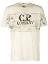 Logo Print Short Sleeve T-Shirt White - CP COMPANY - BALAAN.