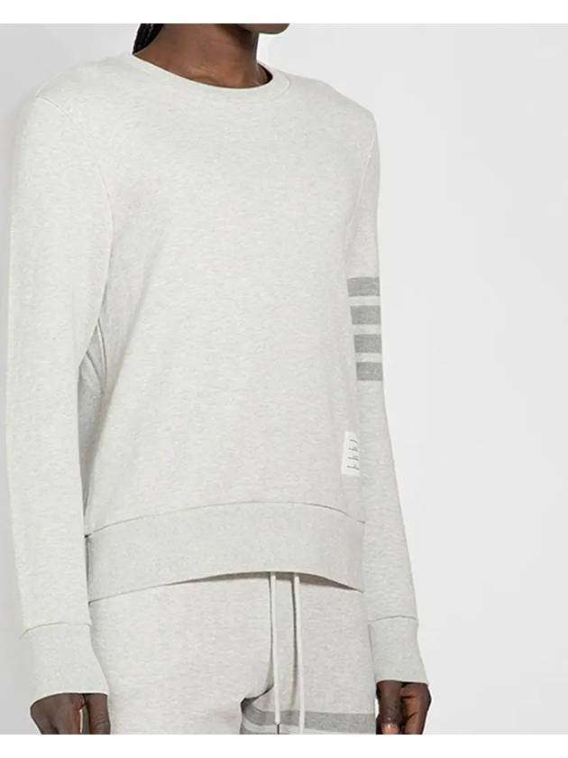 Classic Loopback Terry Tonal 4-Bar Relaxed Fit Crewneck Sweatshirt Pale Grey - THOM BROWNE - BALAAN 3