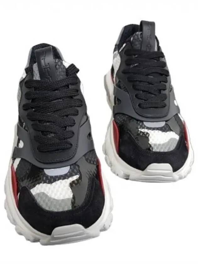 Bounce Camo Low Top Sneakers Black Grey - VALENTINO - BALAAN 5