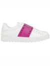 Rockstud Low-Top Sneakers White Pink - VALENTINO - BALAAN 3