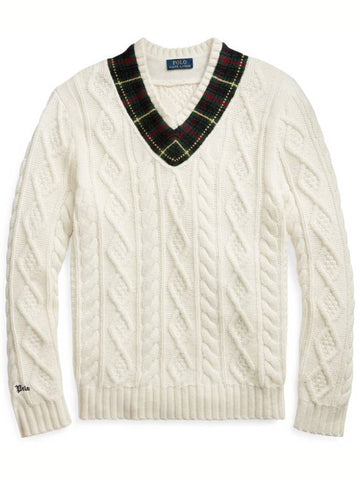 Plaid trim PLAID TRIM cricket sweater 100 - POLO RALPH LAUREN - BALAAN 1