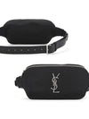 Cassandre Classic Canvas Leather Belt Bag Black - SAINT LAURENT - BALAAN 2