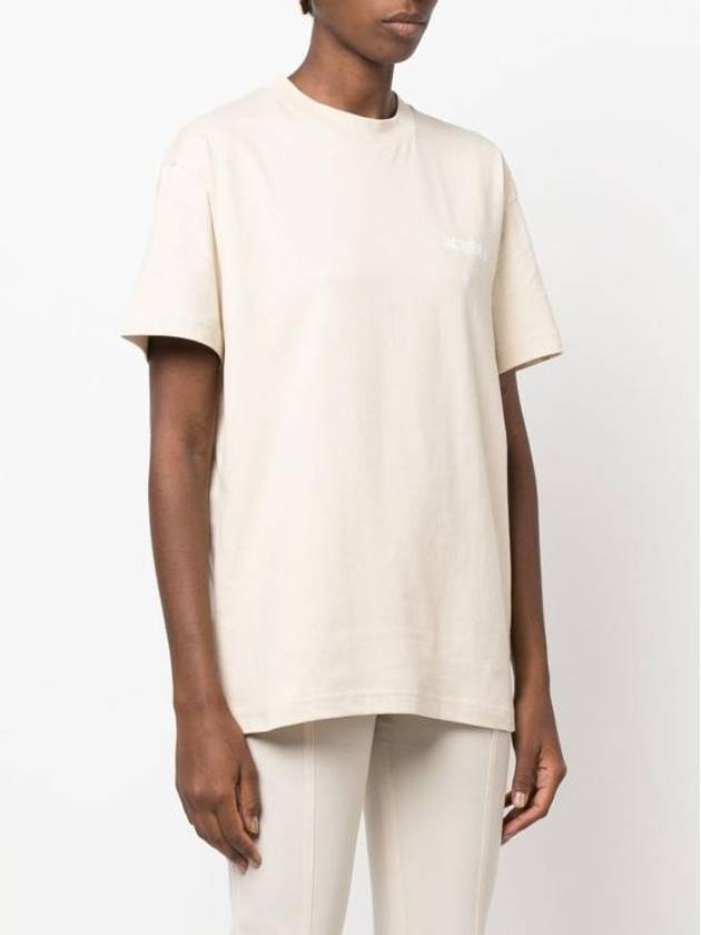 Le Logo Short Sleeve T-Shirt Light Beige - JACQUEMUS - BALAAN 4