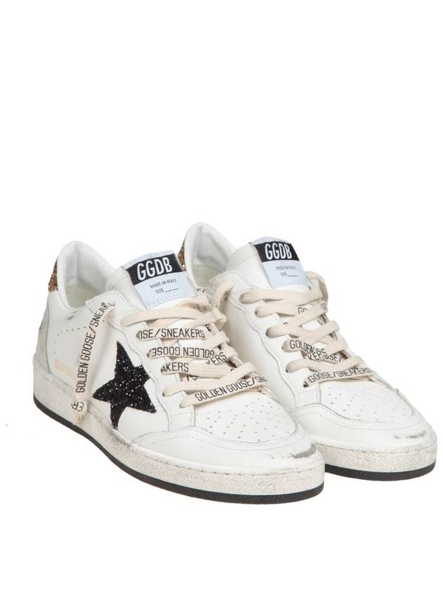 Ball Star Gold Tab Leather Low Top Sneakers White - GOLDEN GOOSE - BALAAN 5