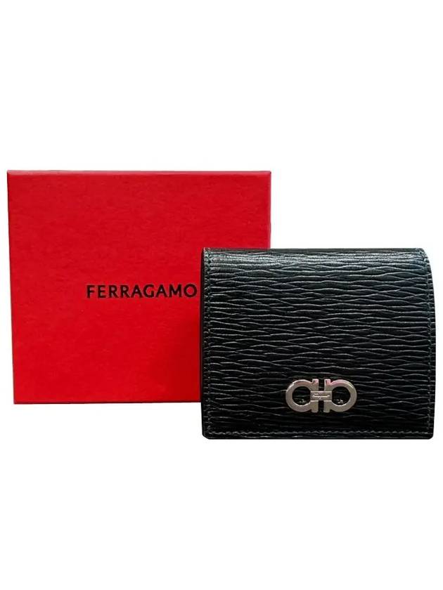 Gancini Logo Coin Wallet Black - SALVATORE FERRAGAMO - BALAAN 6