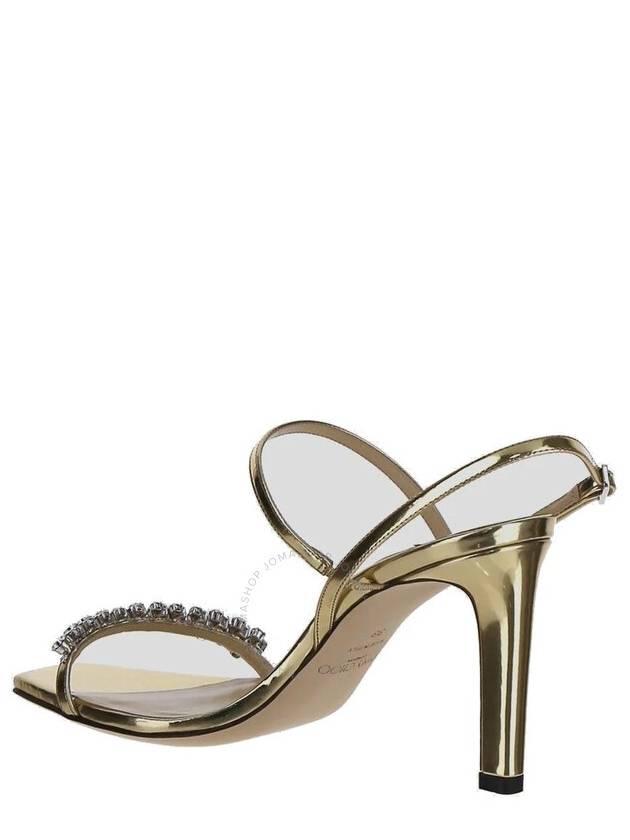 Open Box - Jimmy Choo Gold Crystal Meira 85 Leather Sandals, Brand Size 39 ( US Size 9 ) - JIMMY CHOO - BALAAN 3