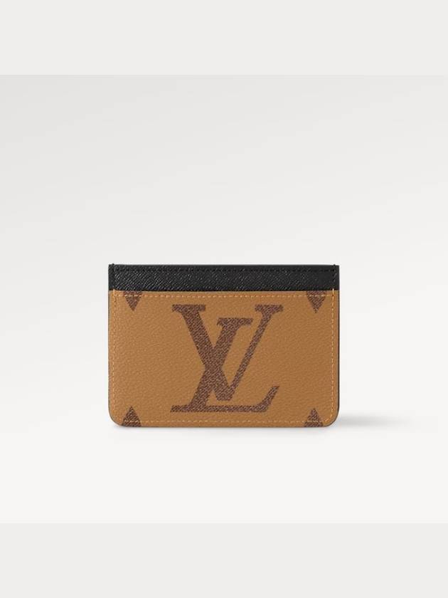 LV Big Logo Side-Up Monogram Grain Leather Card Wallet Brown - LOUIS VUITTON - BALAAN 2