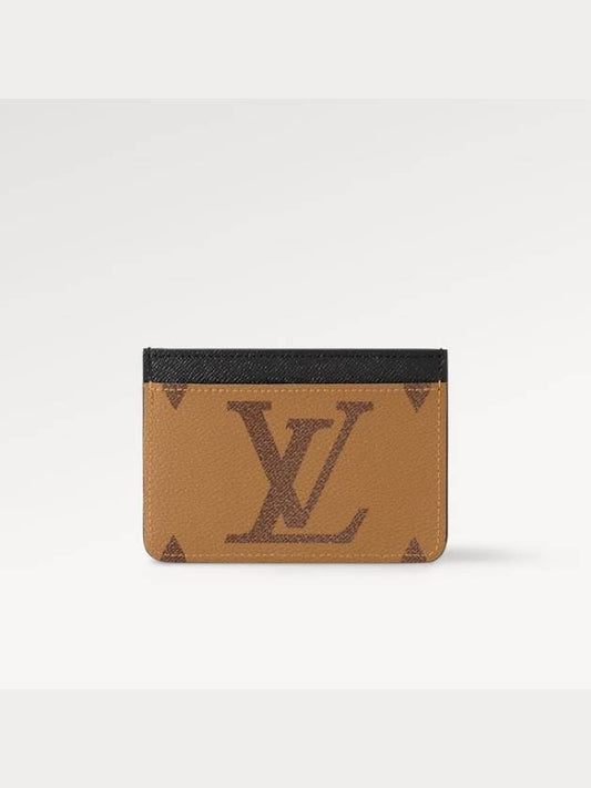 LV Big Logo Side-Up Monogram Grain Leather Card Wallet Brown - LOUIS VUITTON - BALAAN 2