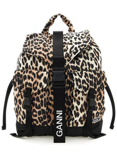 Leopard Tech Backpack Brown - GANNI - BALAAN 2