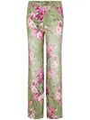 Flower Print 5 Pocket Straight Jeans Green - BLUMARINE - BALAAN 2