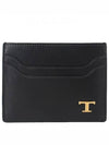 Metal T Logo Leather Card Wallet Black - TOD'S - BALAAN 2