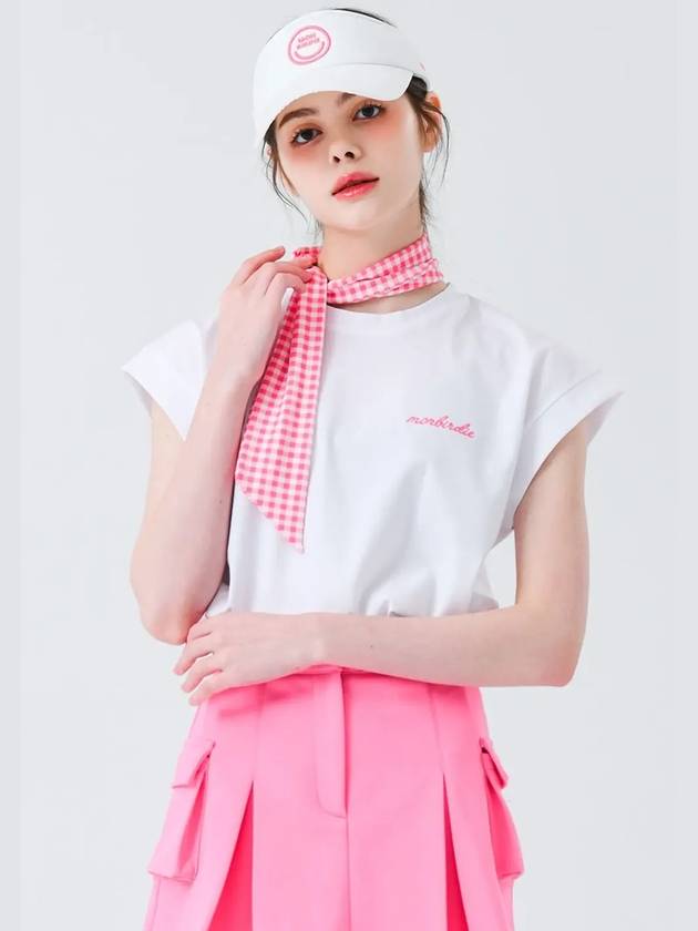 Scarf Point Sleeveless T-Shirt WHITE&PINK - MONBIRDIE GOLF - BALAAN 8