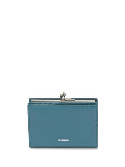 Small Leather Half Wallet Blue - JIL SANDER - BALAAN 2