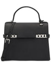 Tempete MM Crispy Calf Leather Tote Bag Black - DELVAUX - BALAAN 3