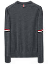 Merino Striped Crew Neck Knit Top Grey - THOM BROWNE - BALAAN 3