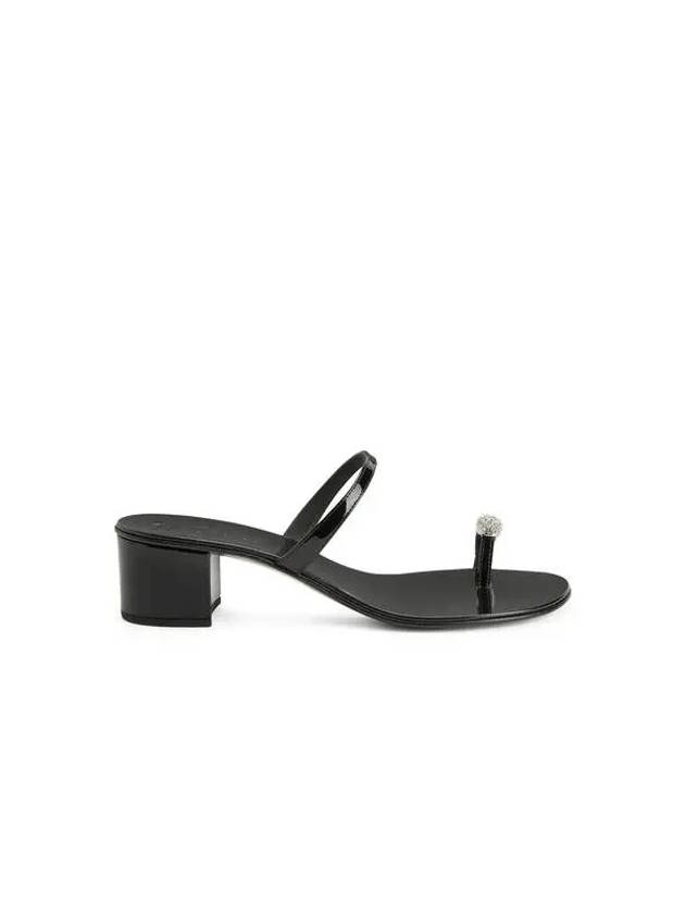 WOMEN ROCK Crystal Toe Ring Heel Sandals Black - GIUSEPPE ZANOTTI - BALAAN 1