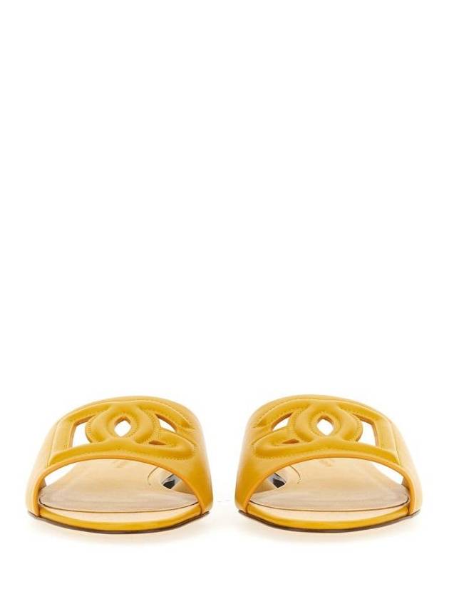 embossed logo slippers yellow - DOLCE&GABBANA - BALAAN 7