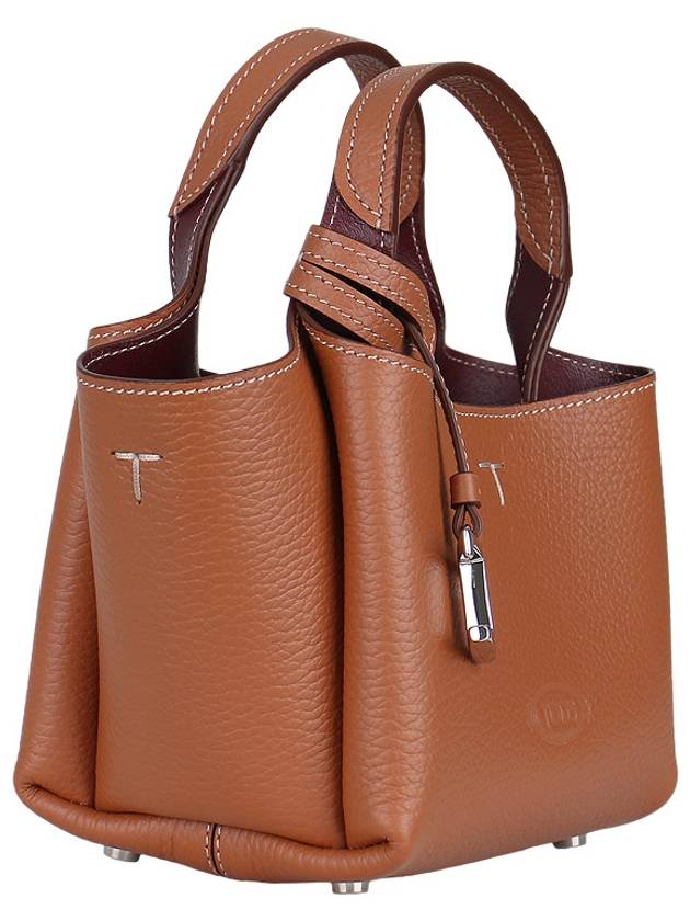 Micro Leather Tote Bag Brown - TOD'S - BALAAN 5